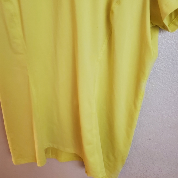 LUCY Tech Yellow Short Sleeve Active Running Cycling Workout Shirt Top Large - Picture 3 of 5